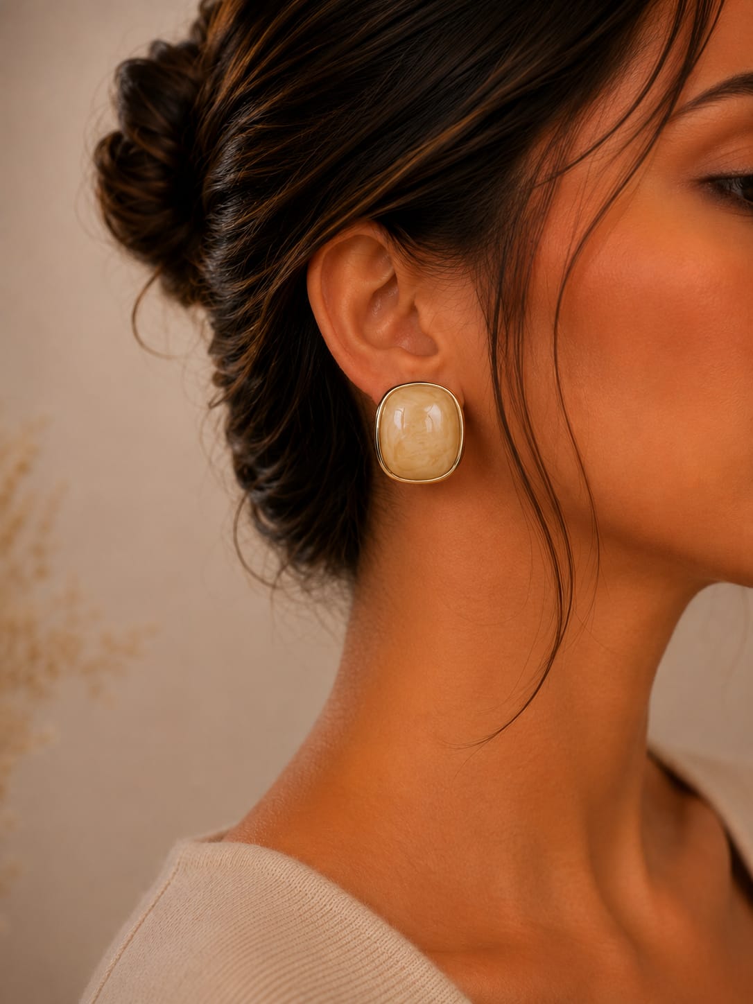 Pendientes Lumiere Beige