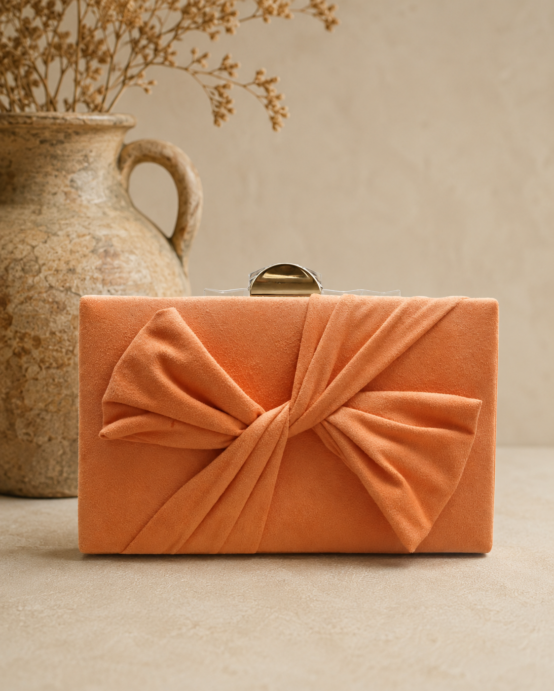 Clutch Valentina. Coral Melocotón.
