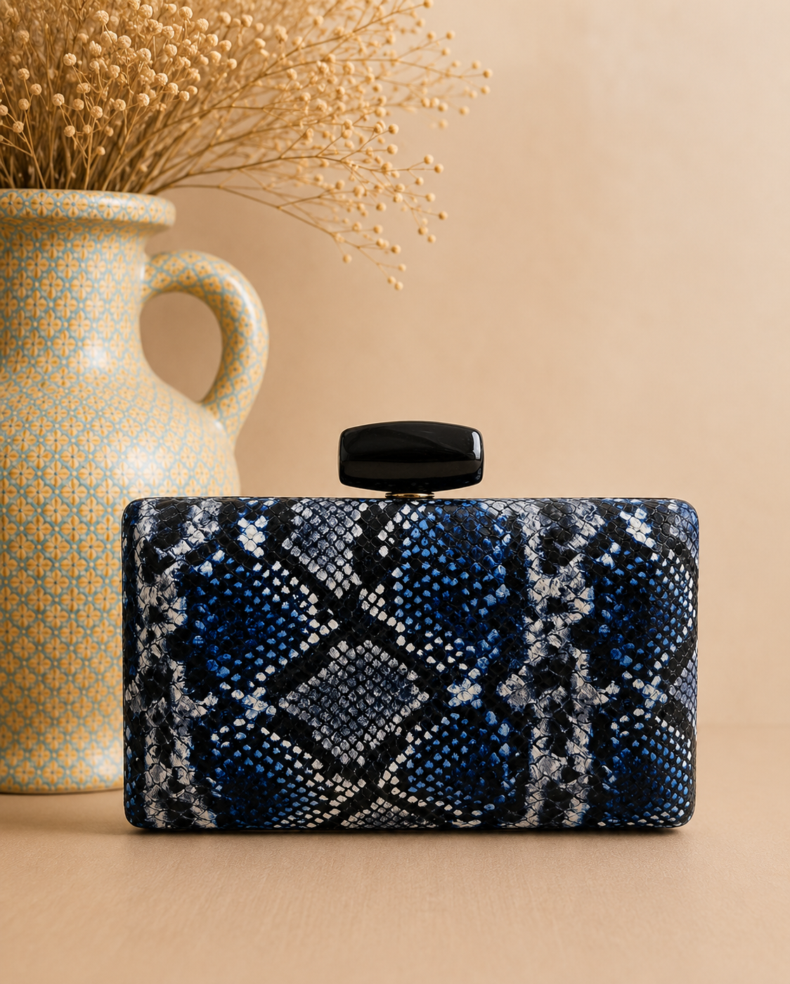 Clutch Bellagio. Azul Estampado.