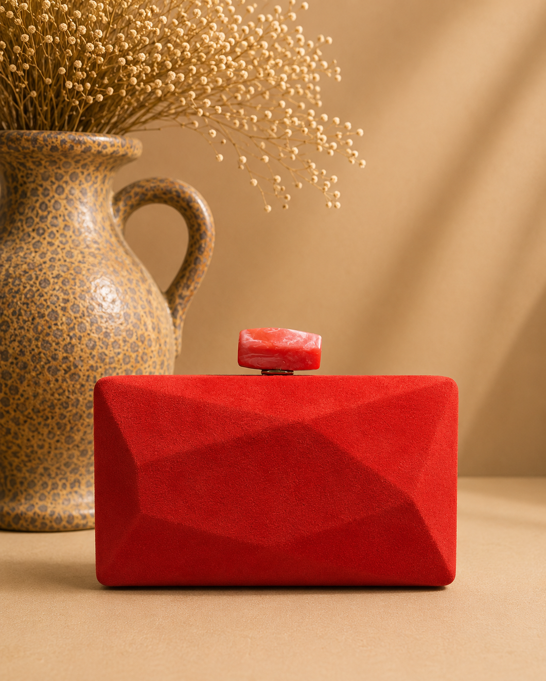 Clutch Chania. Rojo Coral.