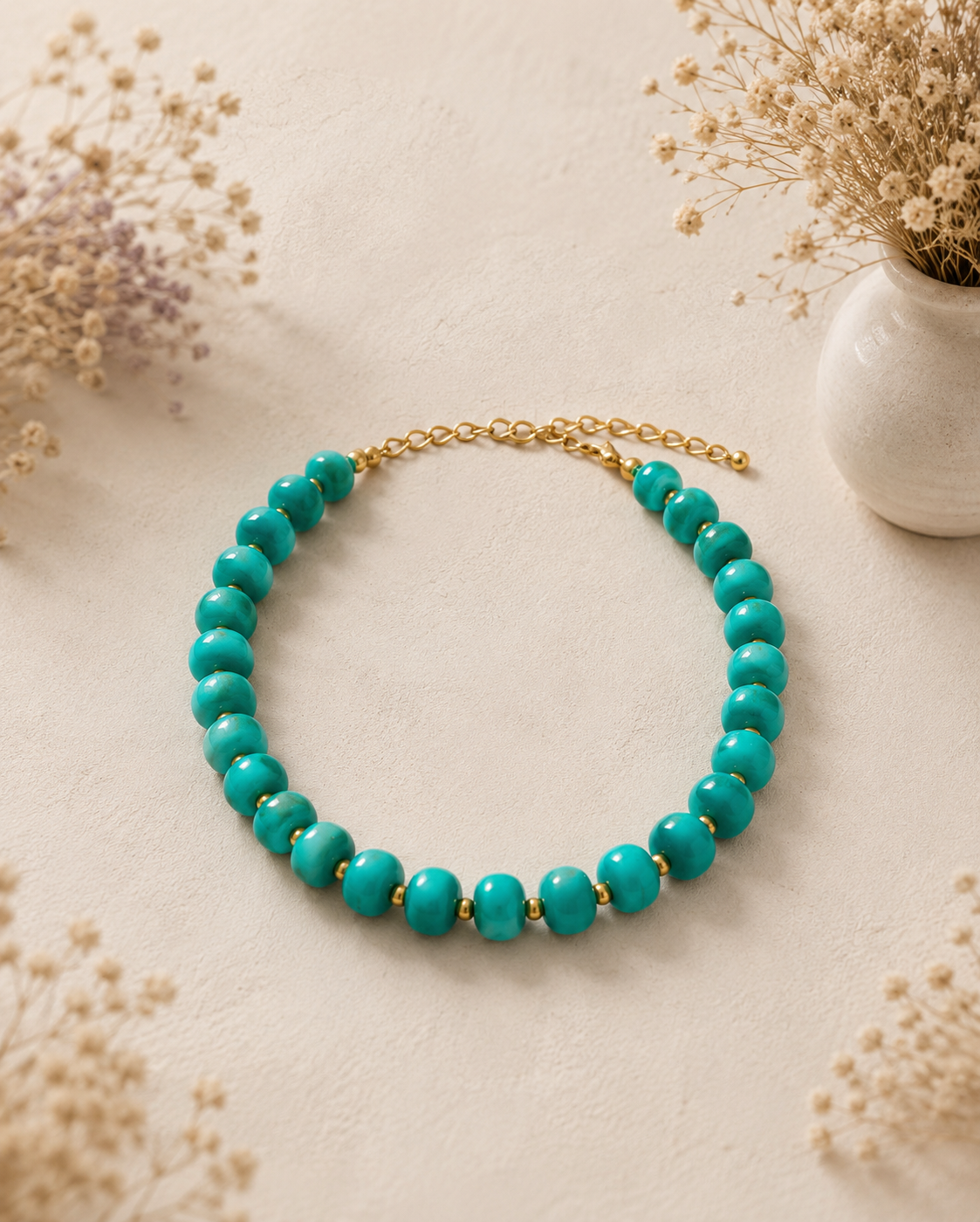Collar Turquesa Intenso.
