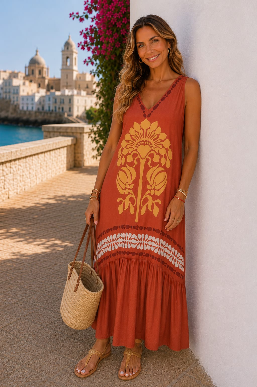 Vestido Capri. Terracota.
