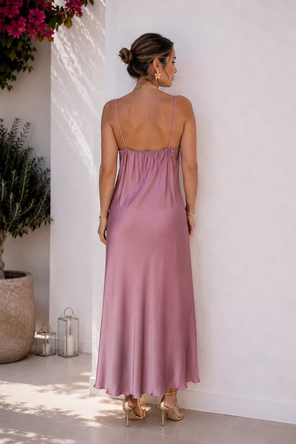 Vestido Gala. Rosa Empolvado.