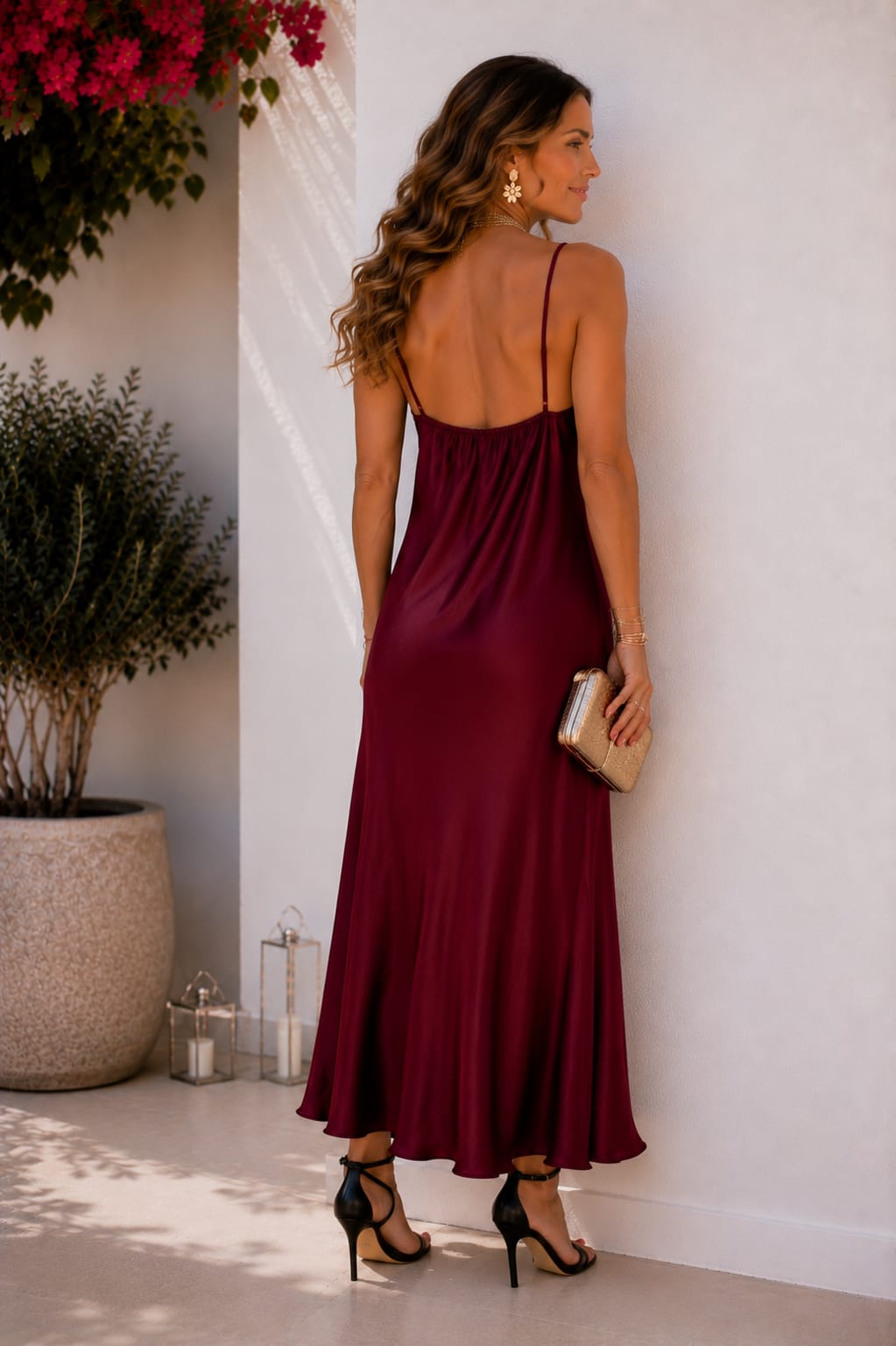 Vestido Gala. Burdeos.