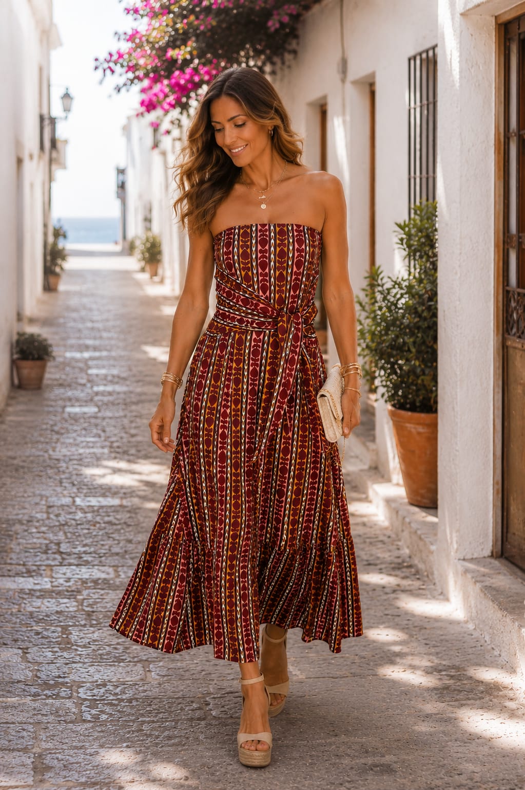 Vestido Malena. Granate, Teja, Mostaza, Negro y Beige.