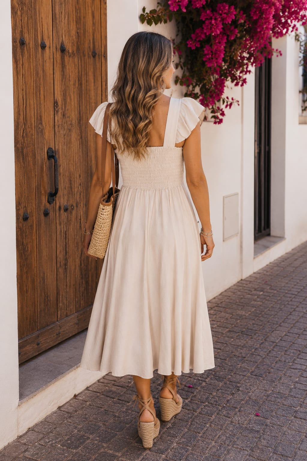 Vestido Helena. Beige Marfil