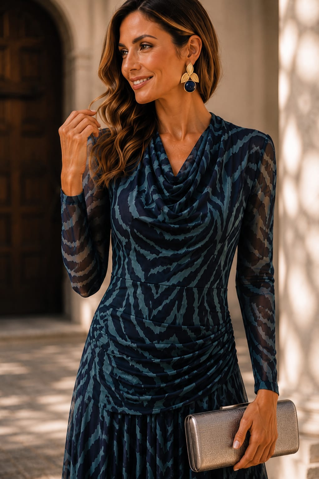 Vestido Elisa. Turquesa y Marino.